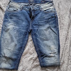 Silver girlfriend jeans